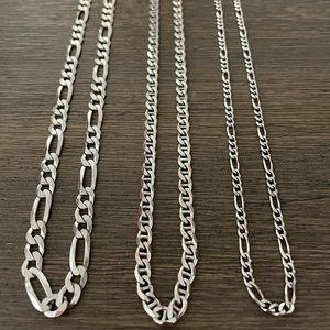 Three 22” 925 sterling silver chains